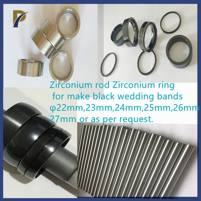 Bright Black Zirconium Wedding Ring / Band High Temperature Oxidation Zirconium Rod